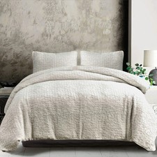 Light Taupe Porto Matelasse Abstract Texture Country King 3 Pc Comforter Set