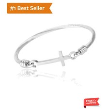 Cross Bracelet Cuff Bangle Stainless Steel
