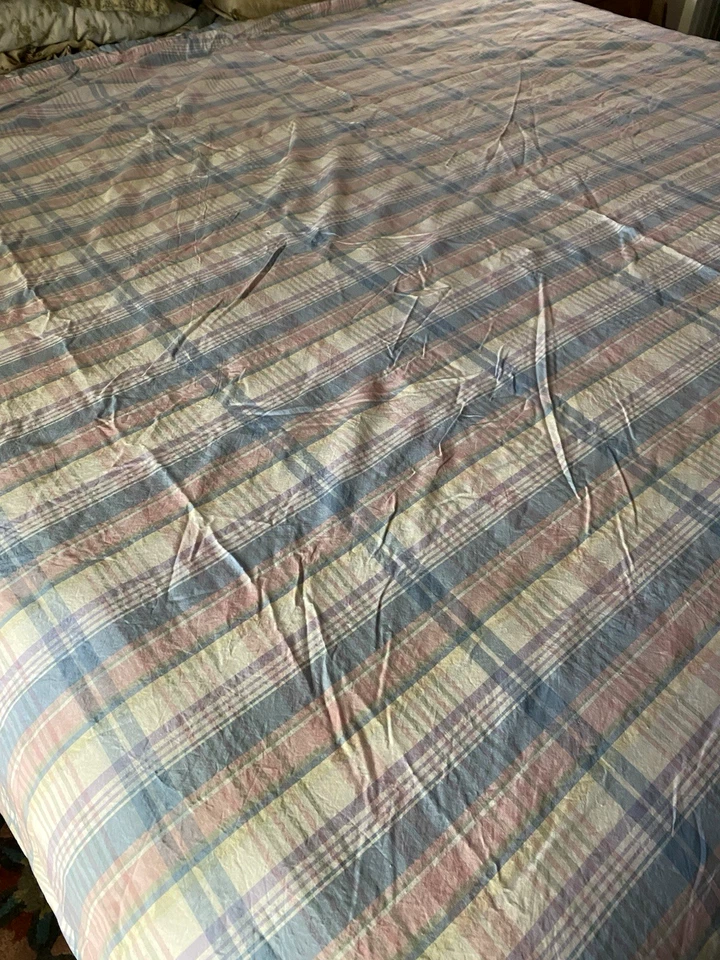 BEDSURE LAVENDER & PINK PASTEL PLAID COTTON DUVET COVER ~ KING - Image 2 of 4