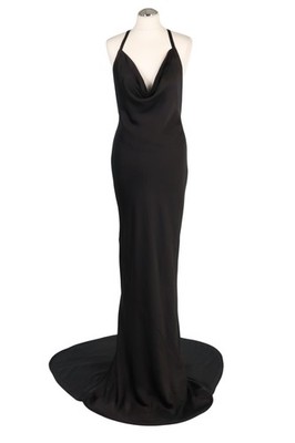 Norma Kamali Damen Kleid Gr. 36 (S) Schwarz Maxikleid Abendkleid, Trägerkleid
