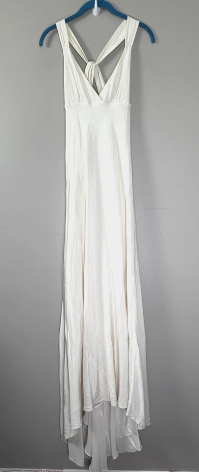 J Crew Mujer Seda Marfil Babydoll Vestido sin Mangas Vestido de Boda Novia Baile de graduación Elegante Foto 4 de 4