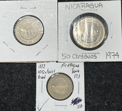 Nicaragua 3 Coins Lot Excellent Condition