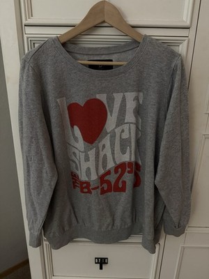 THE B-52s LOVE SHACK Gray Crew Neck Fleece Sweatshirt Pullover Size 1