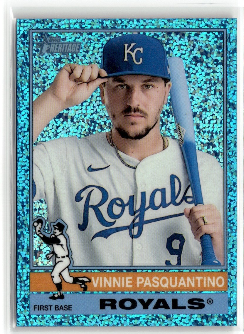 2025 Topps Heritage Blue Speckle Vinnie Pasquantino #440