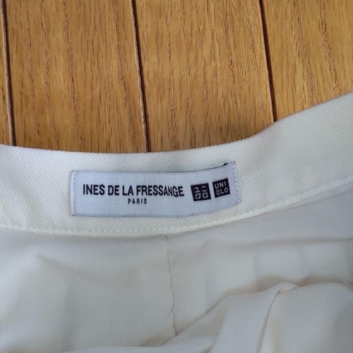 Uniqlo Ines De La Fressange Tuck Skirt Off-White Rayon new - Picture 7 of 7