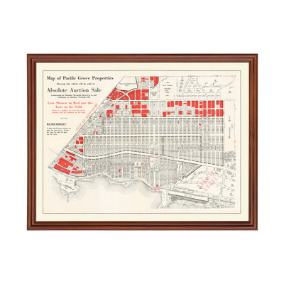 Old Map of Pacific Grove, CA 1919 - Vintage Pacific Grove Ca