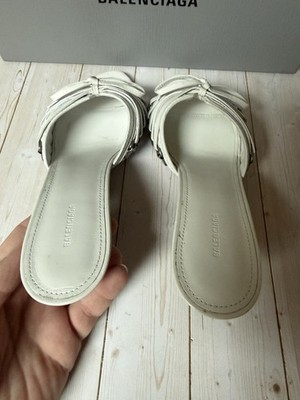 Balenciaga Cagole Leather Slide Sandal Optic White Sz 36 / 6 | eBay