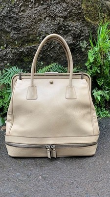 VTG AUTH PRADA MADRAS CERNIERA DOCTOR BAG 2000s cream broken wht