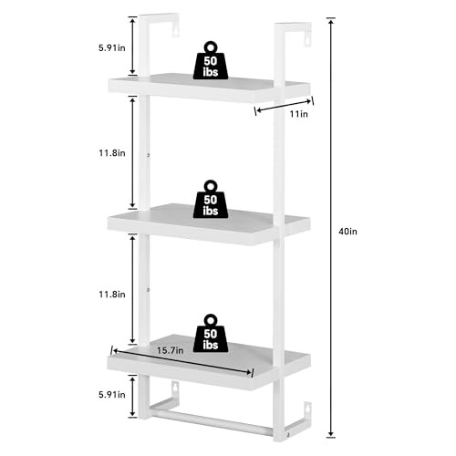 Floating Shelves, Wall Shelves for Living Room, Bathroom, Kitchen, Bedroom, 3 - Picture 4 of 7