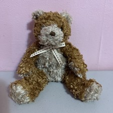 Ty Beanie Baby Whittle - Brown & Ivory (Bear 2003) No Heart Tag Curly Fur