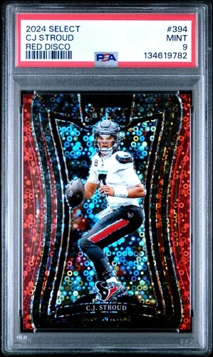 2024 PANINI SELECT RED DISCO #394 CJ STROUD 27/49 PSA 9