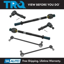 TRQ 6 Piece Steering Suspension Kit Inner Outer Tie Rod Ends w/ Sway Bar Links