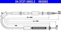 Ate Bremsseil Seilzug Feststellbremse 24.3727-3002.2 FüR Lancia Delta 3 844 16V