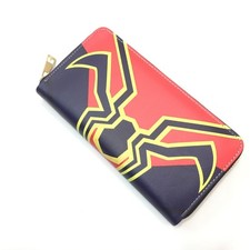 Cool Spider-Man PU Long Wallet Men Women Cosplay Zip Card Coin Purse Handbag