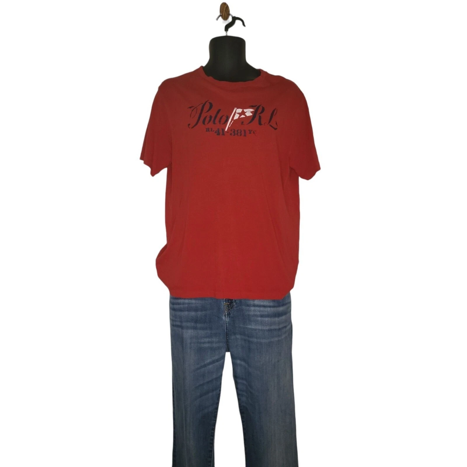 Polo Ralph Lauren Tshirt Men Sz XL 18 - 20 Short Sleeve Big Logo Red Casual Tee