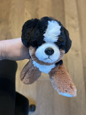 CUTE SMALL AURORA BLACK AND BROWN PLUSH DOG WITH FREE SHIPPING