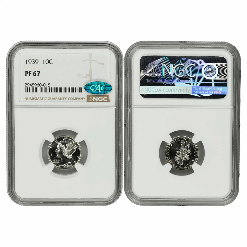 1939 Mercury Dime 10C NGC PF 67 CAC - Image 3 of 3