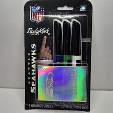 BIC BodyMark Temporary Tattoo Marker NFL Series Seattle Seahawks - Skin Safe R3
