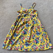 CHAPS GIRLS 12-14 SUNDRESS, THIN STRAPS ,FLORAL PRINT, COTTON,ON YELLOW