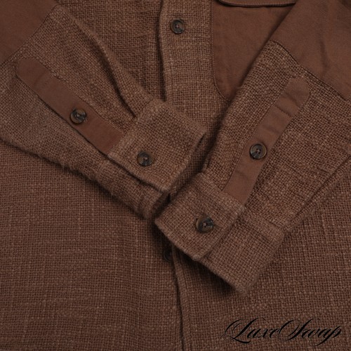 NWT #1 MENSWEAR 3Sixteen Thick Heavy Dobby Potato Sack Tweed Overshirt Shacket L - Picture 7 of 8