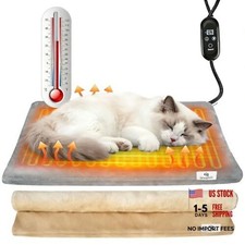 Heated Cat Bed, 6 Adjustable Temperature  5 Timers, Cat S 17.7"  15.7" 