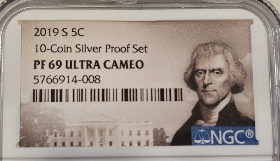 2019-S 5C JEFFERSON Nickel - Silver Proof Set NGC PF69 ULTRA CAM- Portrait Label - Image 4 of 4