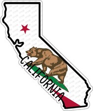 State of California Flag Map Sticker Decal USA California State