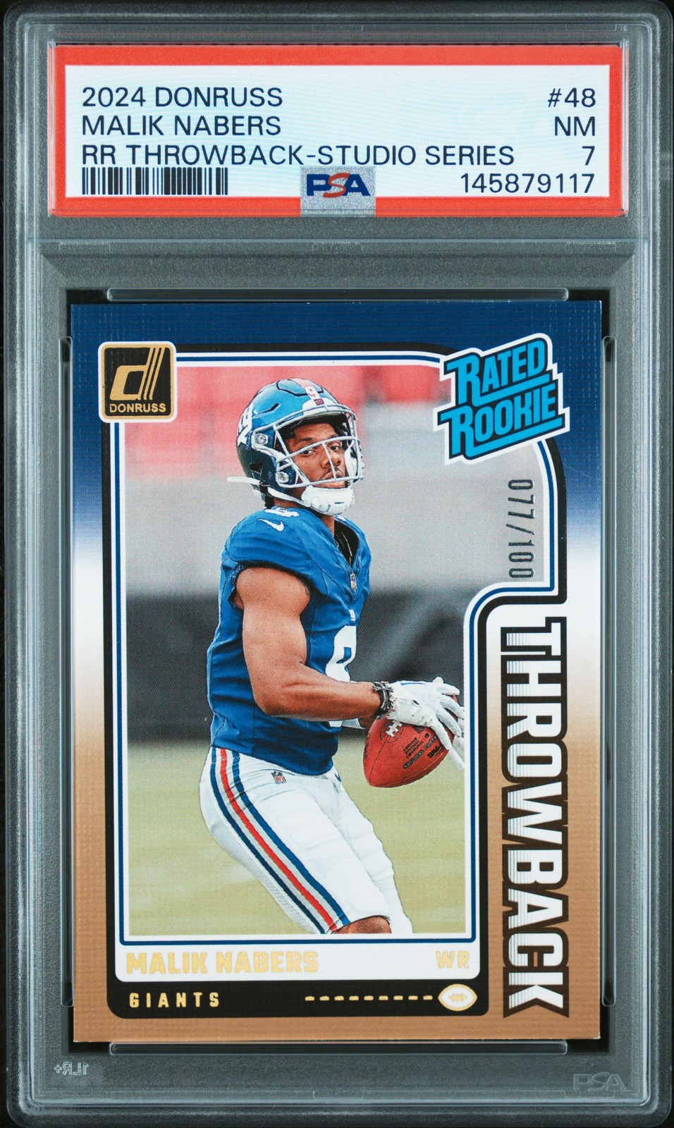 Malik Nabers Panini Donruss Rated Rookies Throwback #48 Studio Series