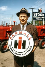 Farmall Dealership International Harvester 16" Metal Button Advertising Sign!