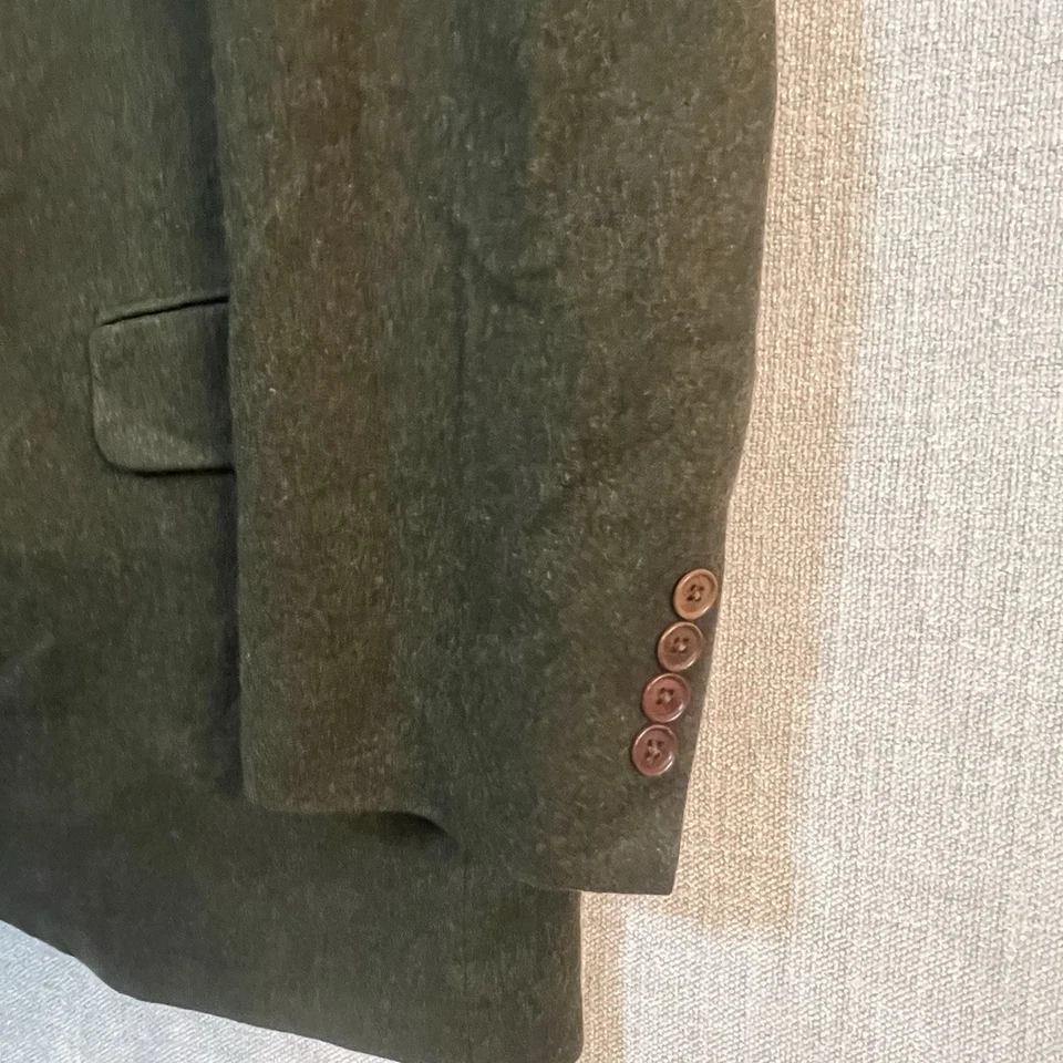 Винтажное шерстяное спортивное пальто Lands' End 46L Tiroler Loden сделано в США оливково-зеленое - Изображение 2 из 4