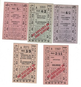 Lancashire United Transport Lot of 5 UK Bus Tickets