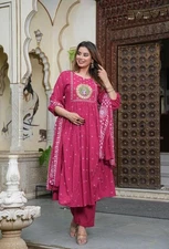 Indian Salwar Kameez Set Plus Size, Readymade Kurta Pant Designer Dupatta Sets