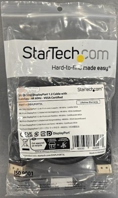 StarTech DISPLPORT3L DisplayPort Male to Male 3FT Black Cable - Free Shipping