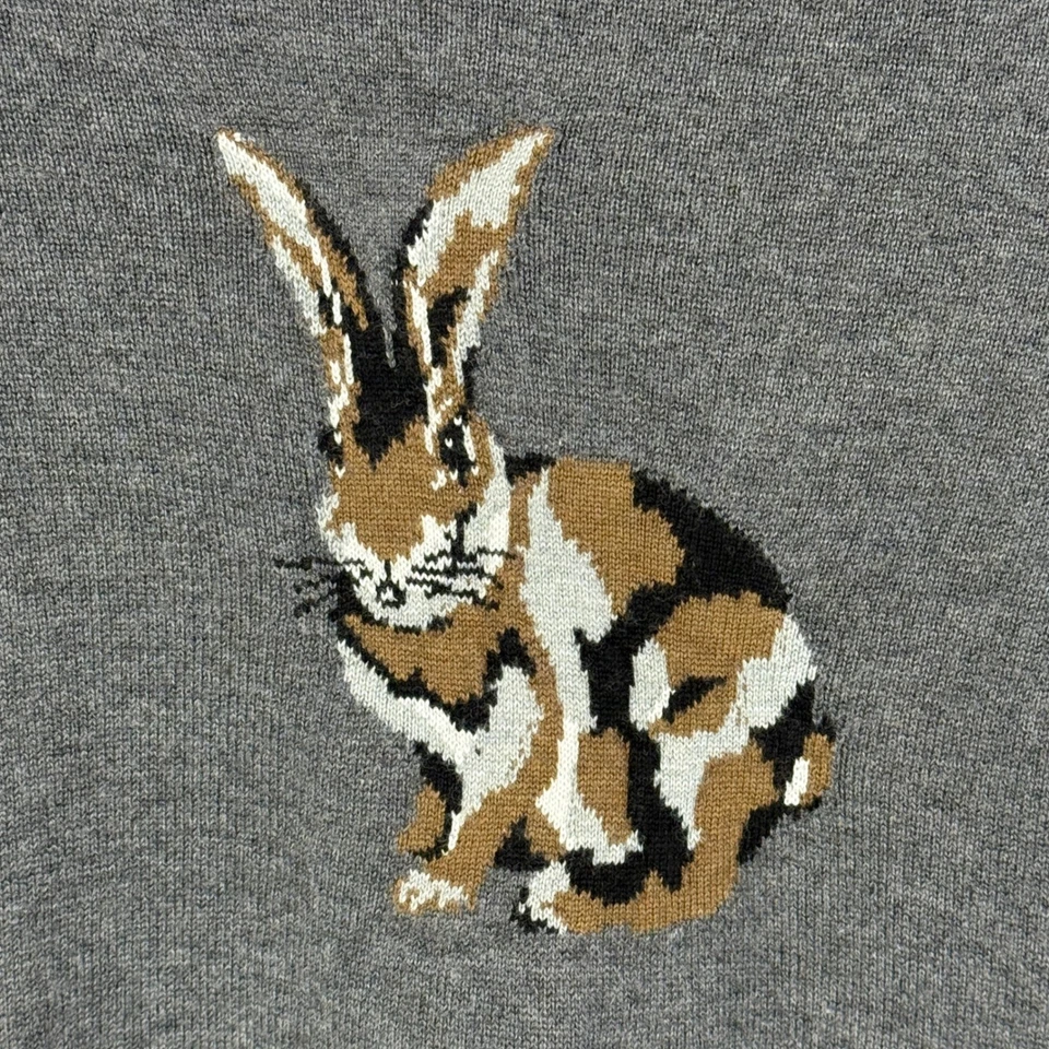 Suéter Charter Club Para Mujer Gris Conejo Conejo Cuello Redondo Manga Larga Talla M Preppy Foto 3 de 4