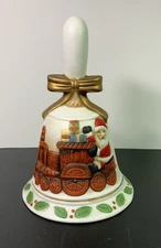 Flambro Thomas Nast Porcelain Memories of Santa Collection Dinner Bell 1987