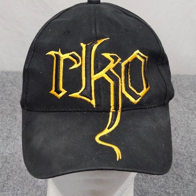 WWE Randy Orton RKO Hat Black Yellow Embroidered Logo Adjustable Strap Black