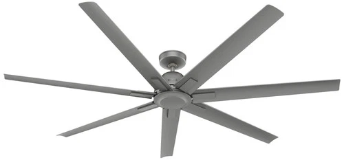 72" Hunter Downtown Matte Silver Outdoor Ceiling Fan with Wall Control - Picture 2 of 8