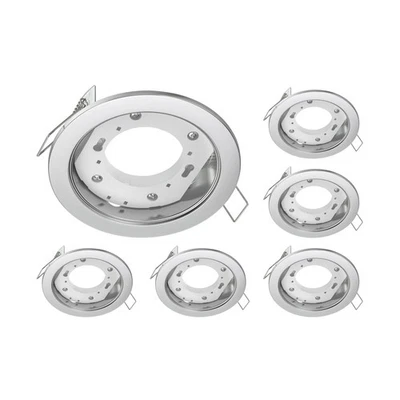 6x plafón empotrable ZOBE acero inoxidable mate redondo 107mm Ø 1x GX53 máx. - Imagen 1 de 4