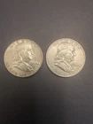 2 Franklin Half Dollars Good Condition