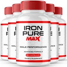 Iron Pure Max Supplement Capsules, Official IronPure Max Advanced Pills (5 Pack)