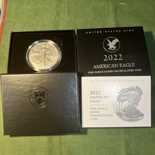 2022-W American Eagle One Ounce Silver Uncirculated Coin OGP w/COA - 22EG