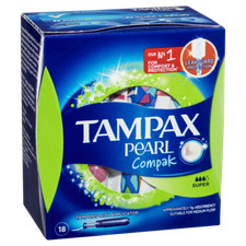 Tampax Pearl Compak Super 18 Tampons with Applicator 11g Absorbency Medium Flow