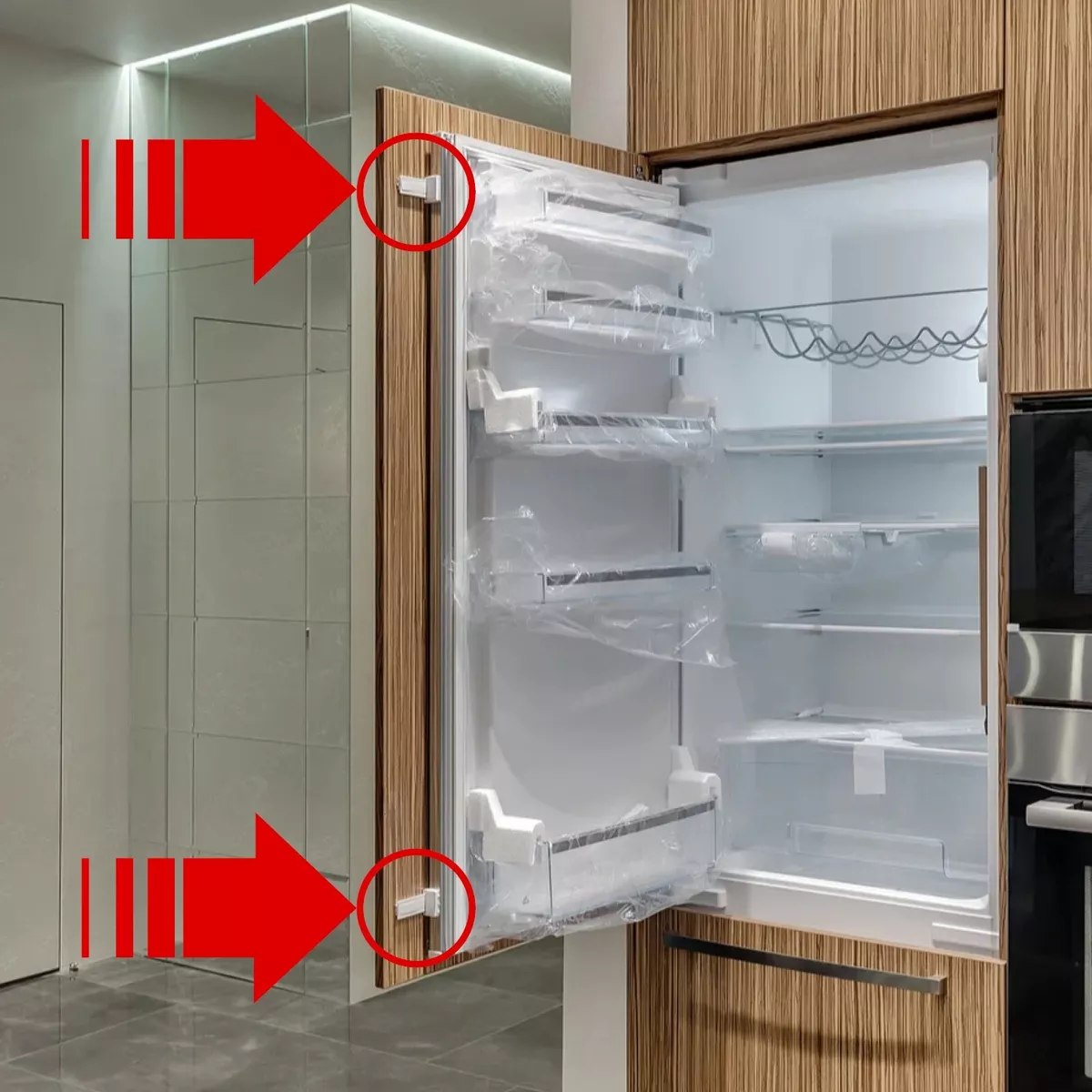 Integrated Fridge Door Slide Mounting for BEKO Bracket Fixing Kit