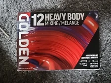 Golden Heavy Body Artist Acrylic Set, Mixing Set of 12 with Gloss Glazing Liquid