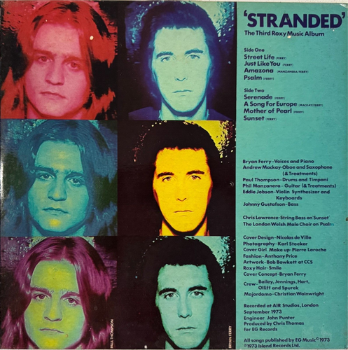 ROXY MUSIC - STRANDED LP - VGC - 8 TRACKS 1973 EG/ISLAND - Picture 2 of 2