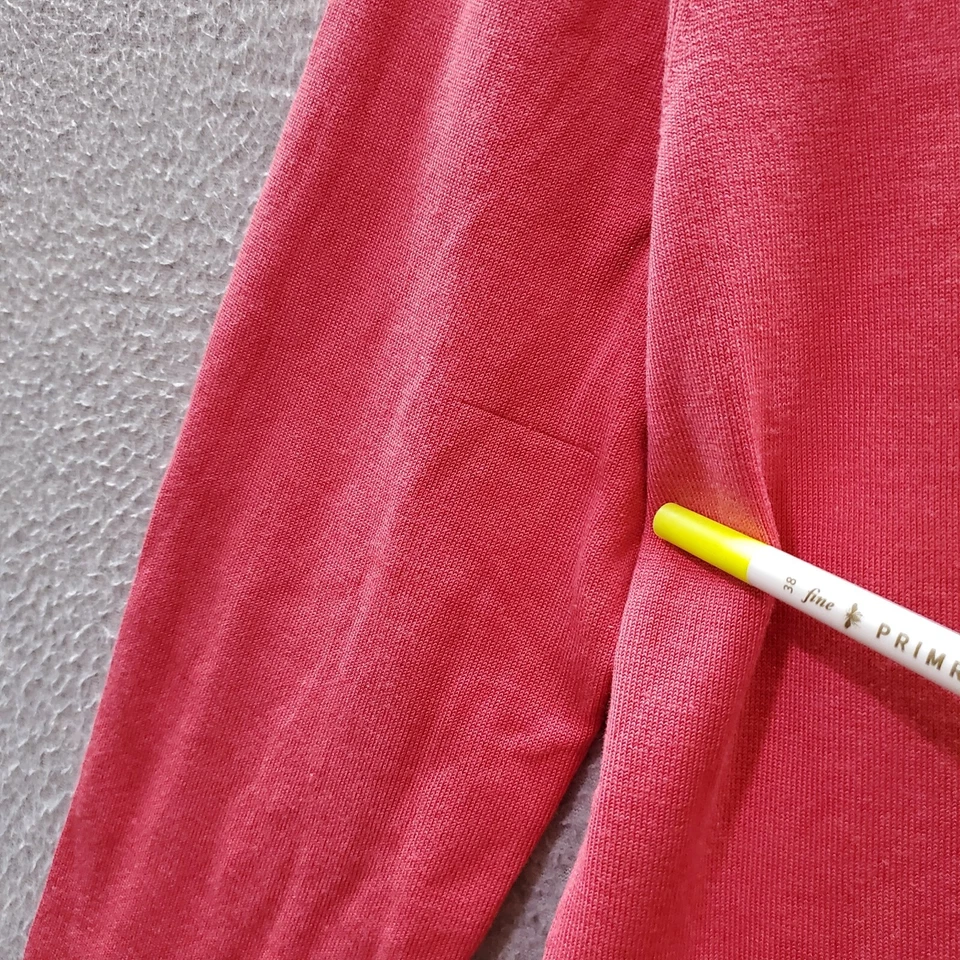 Camiseta Nordstrom Studio Mujer Top Grande Rosa Mezcla Seda Corta Manga Larga LEER Foto 4 de 4