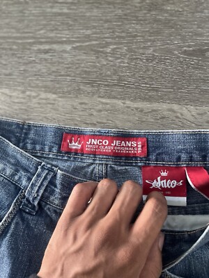 Vintage Y2K Jnco Jeans Snake 8 Ball Design Baggy Wide Leg Jean