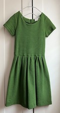 Anthropologie Ganni Fit & Flare Skater Dress Size XS Textured Short Sleeve Green