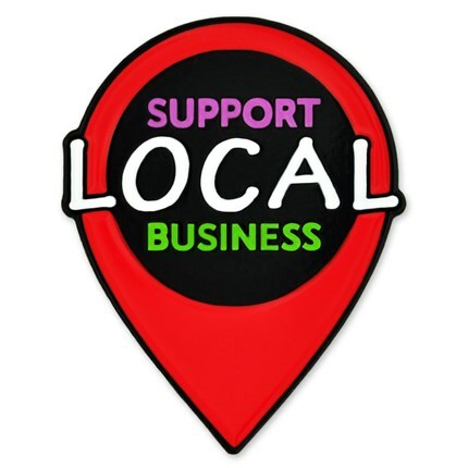 PinMart's Support Local Business Shop Local Enamel Lapel Pin - Picture 1 of 3