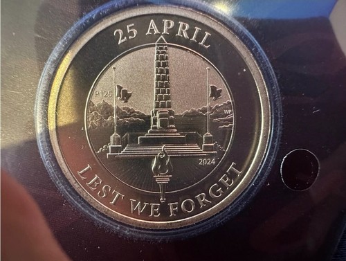 2024 Anzac Day - Lest We Forget - $1 Carded coin - Perth Mint Mark UNC - Picture 3 of 4